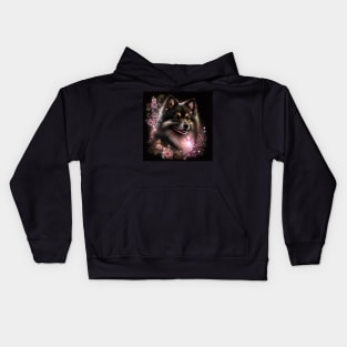 Shimmery Finnish Lapphund Kids Hoodie